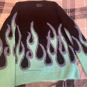 ASOS DESIGN knitted oversized sweater with flame design